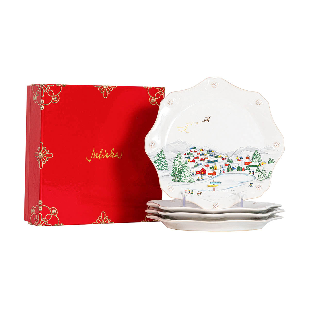 Berry & Thread North Pole Dessert/Salad Plate Assorted | Set of 4