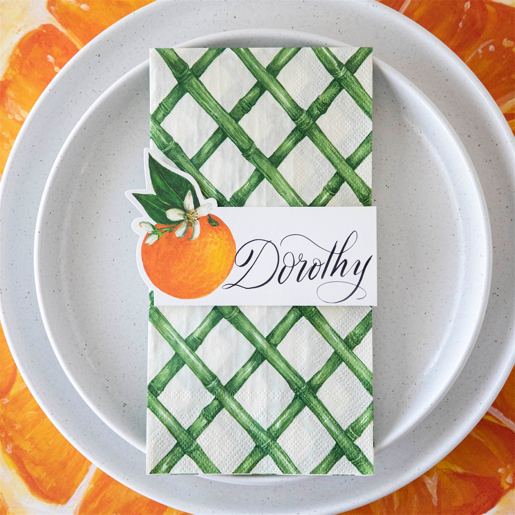Green Lattice Napkin