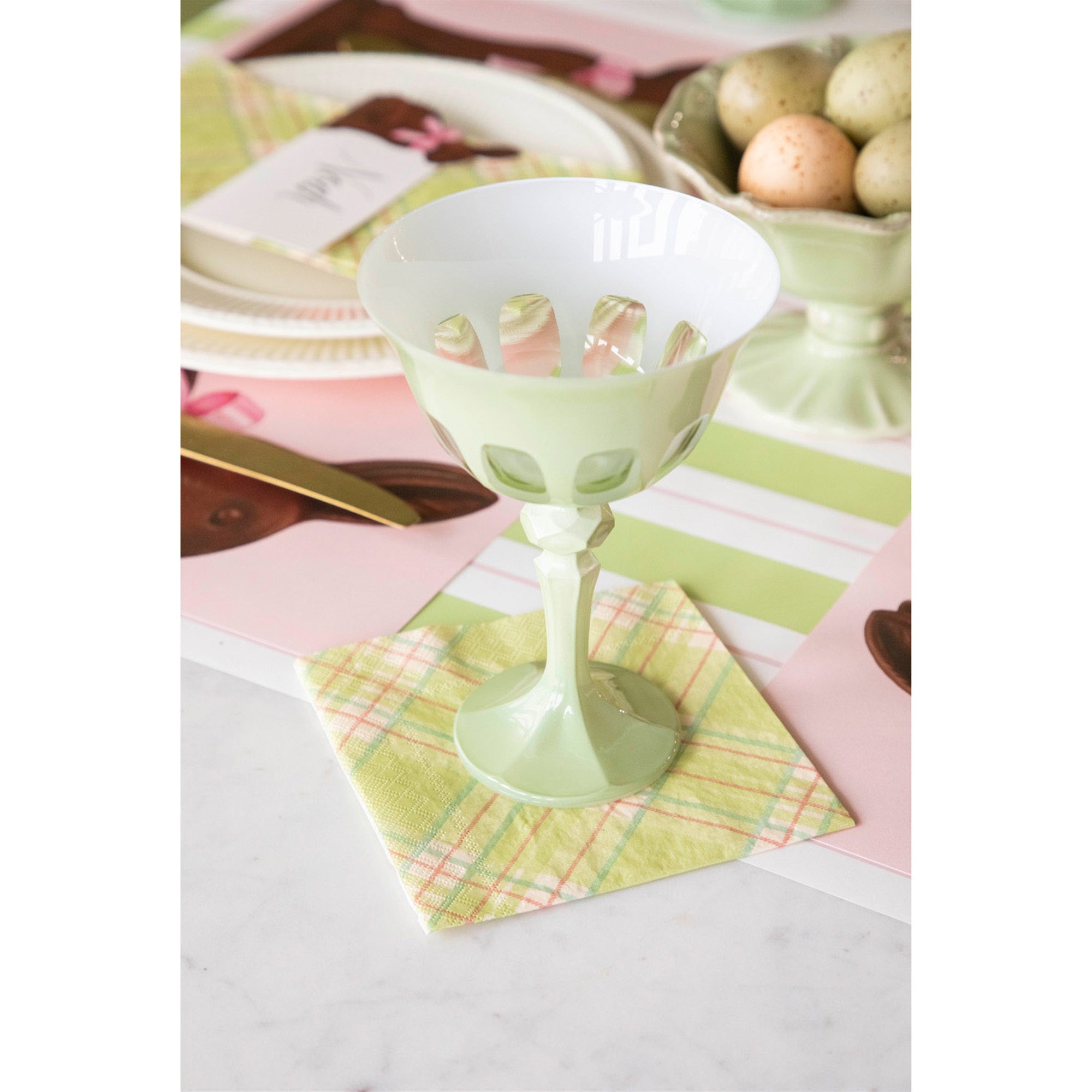 Bright Green Plaid Napkins