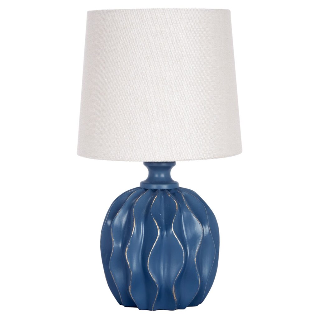Felicia Parisian Blue Mini Lamp with Gold Accents