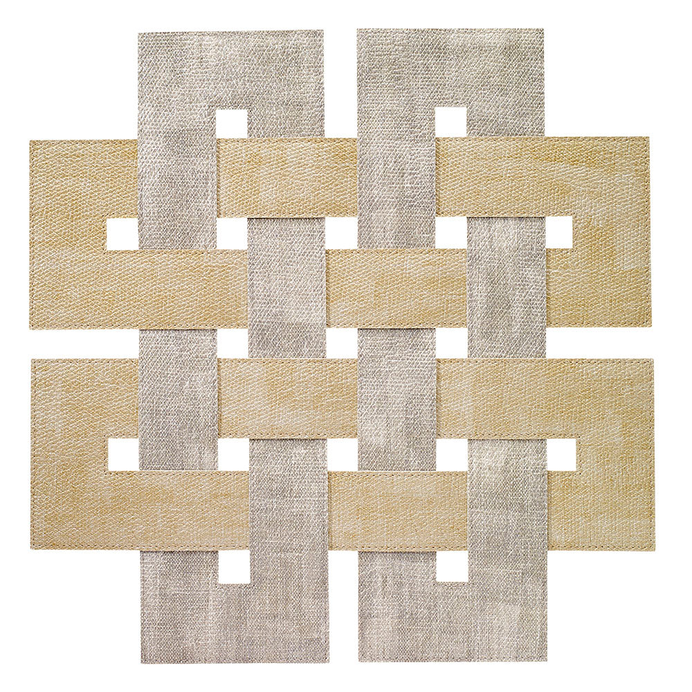 Celtic Easy Care Vinyl Square Placemats - Gold Birch | Set of 4