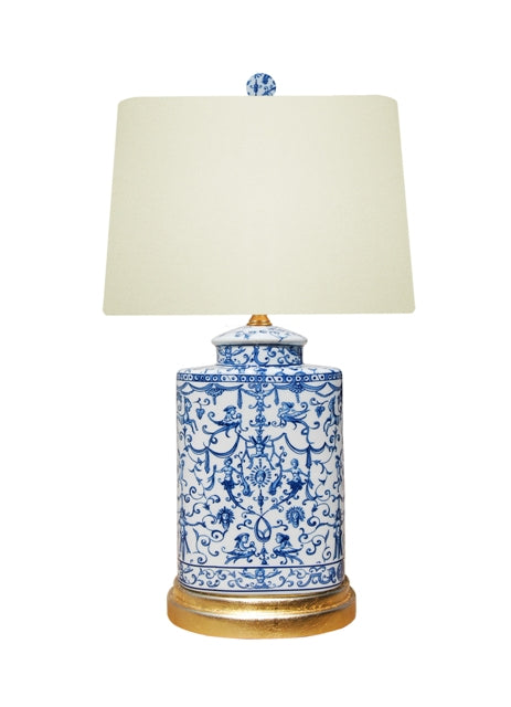 Blue and White Porcelain Euro Style Oval Lamp