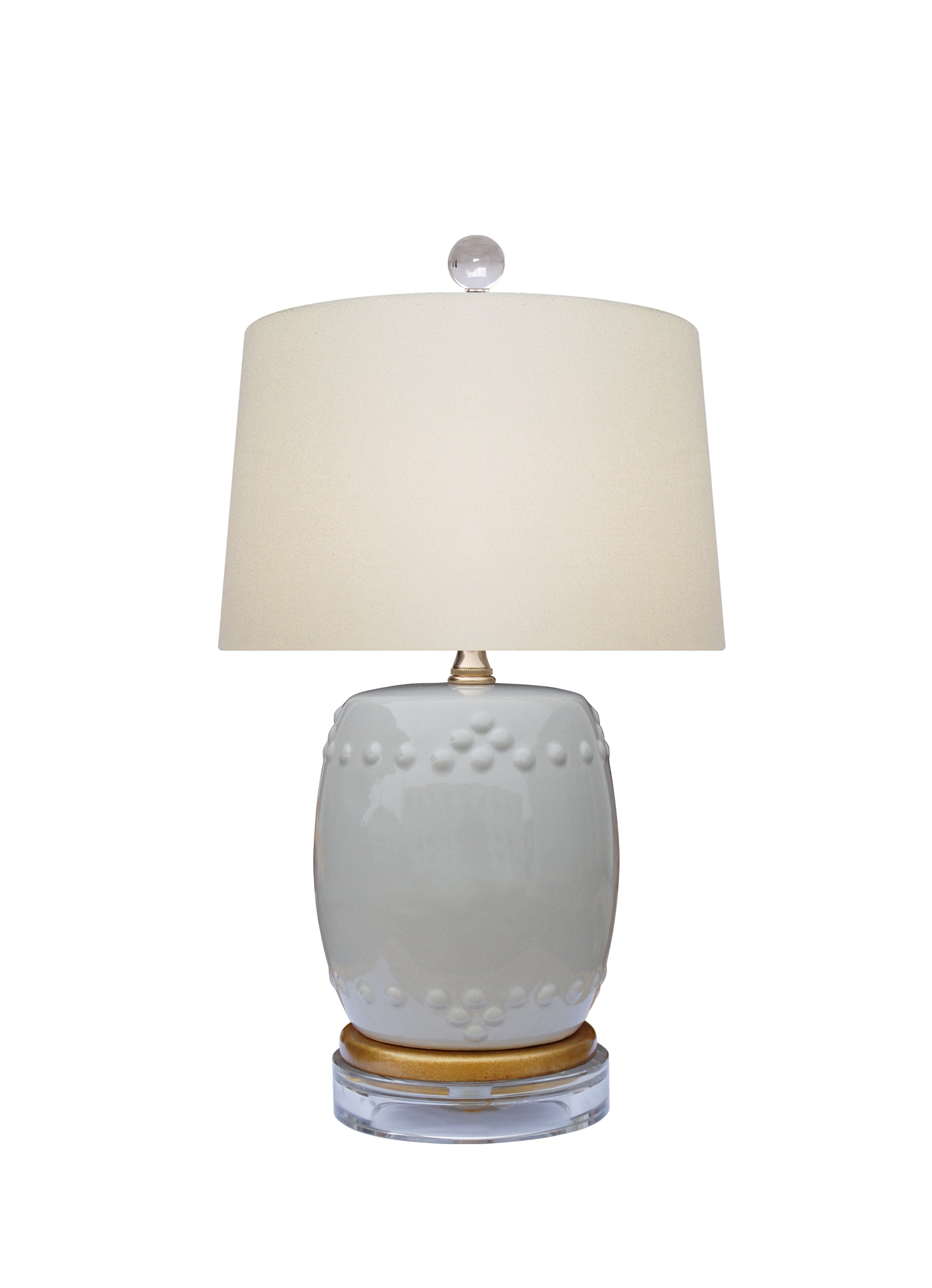 Porcelain Grey Stool Lamp