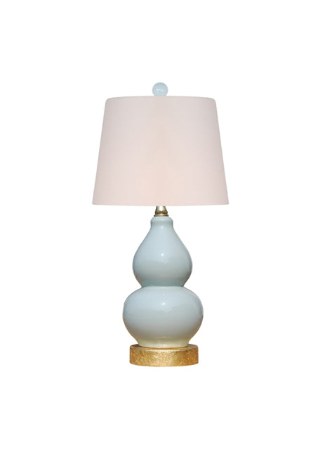 Porcelain Palladian Blue Gourd Lamp With Gold Base