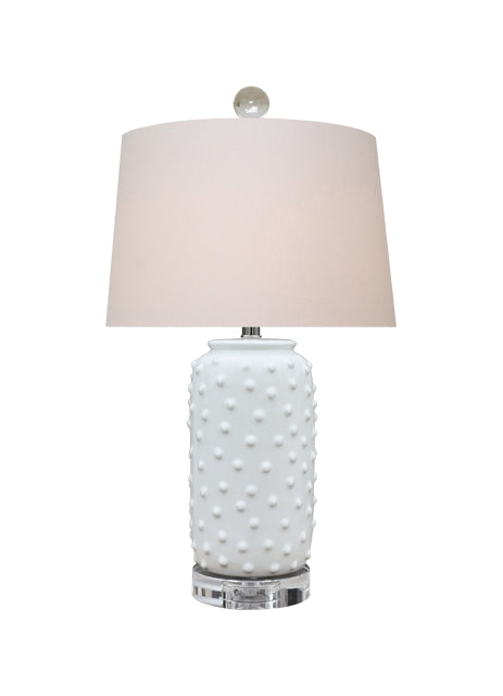 White Dot Porcelain Lamp With Acrylic Base