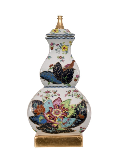 Porcelain Tobacco Leaf Square Gourd Lamp