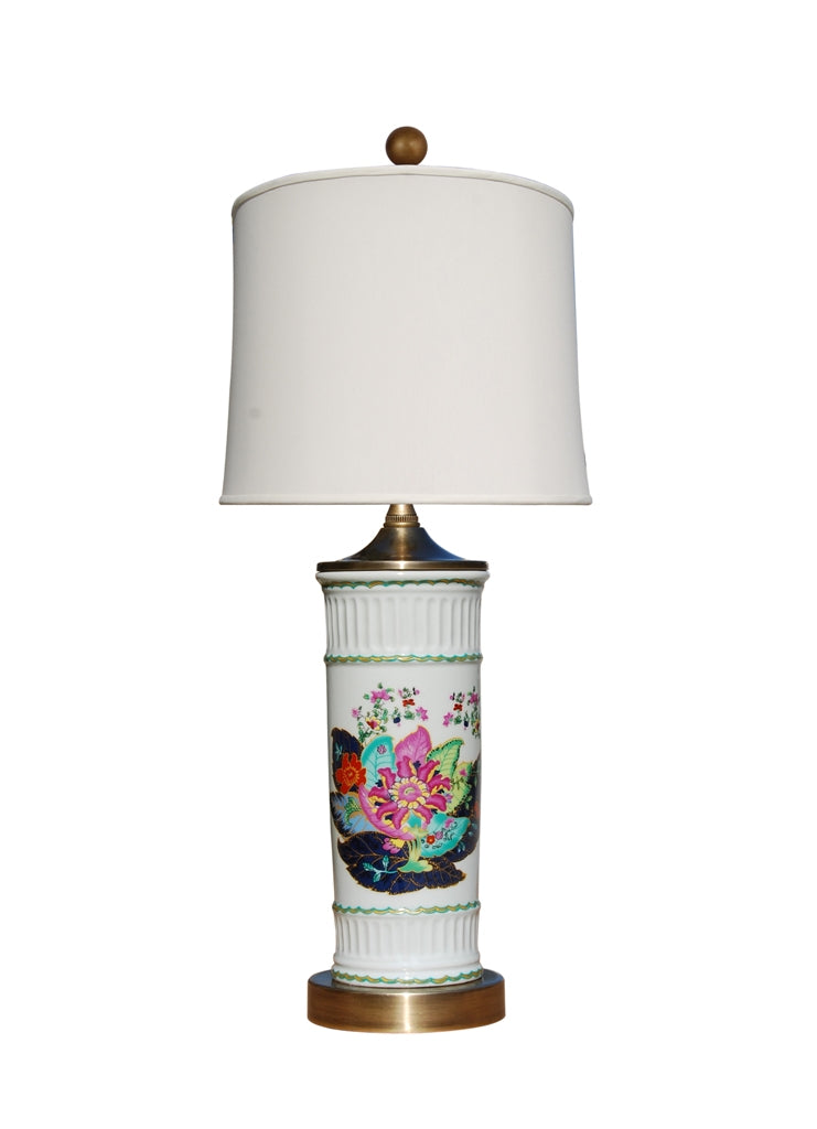 Porcelain Tobacco Leaf Vase Lamp