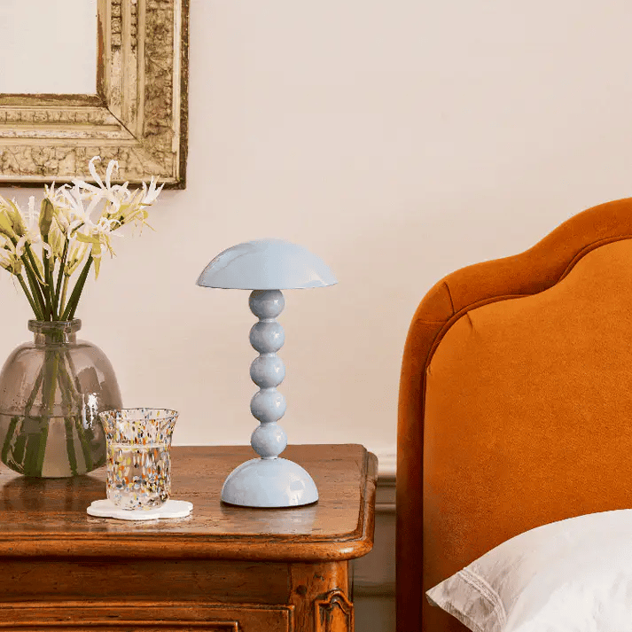 Pale Denim Lacquer Rechargeable Bobbin LED Lamp