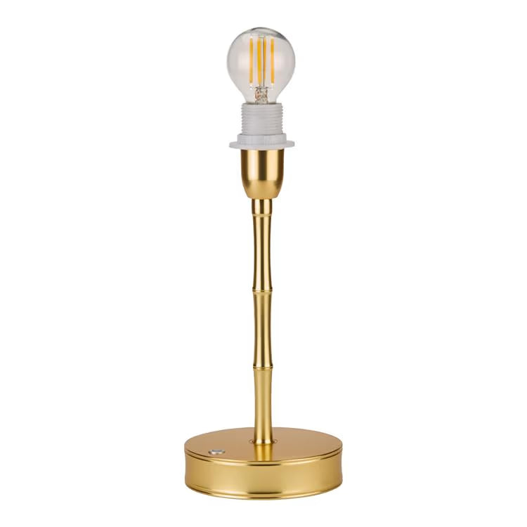Short Bamboo Lamp - Gold with Cobalt Shade