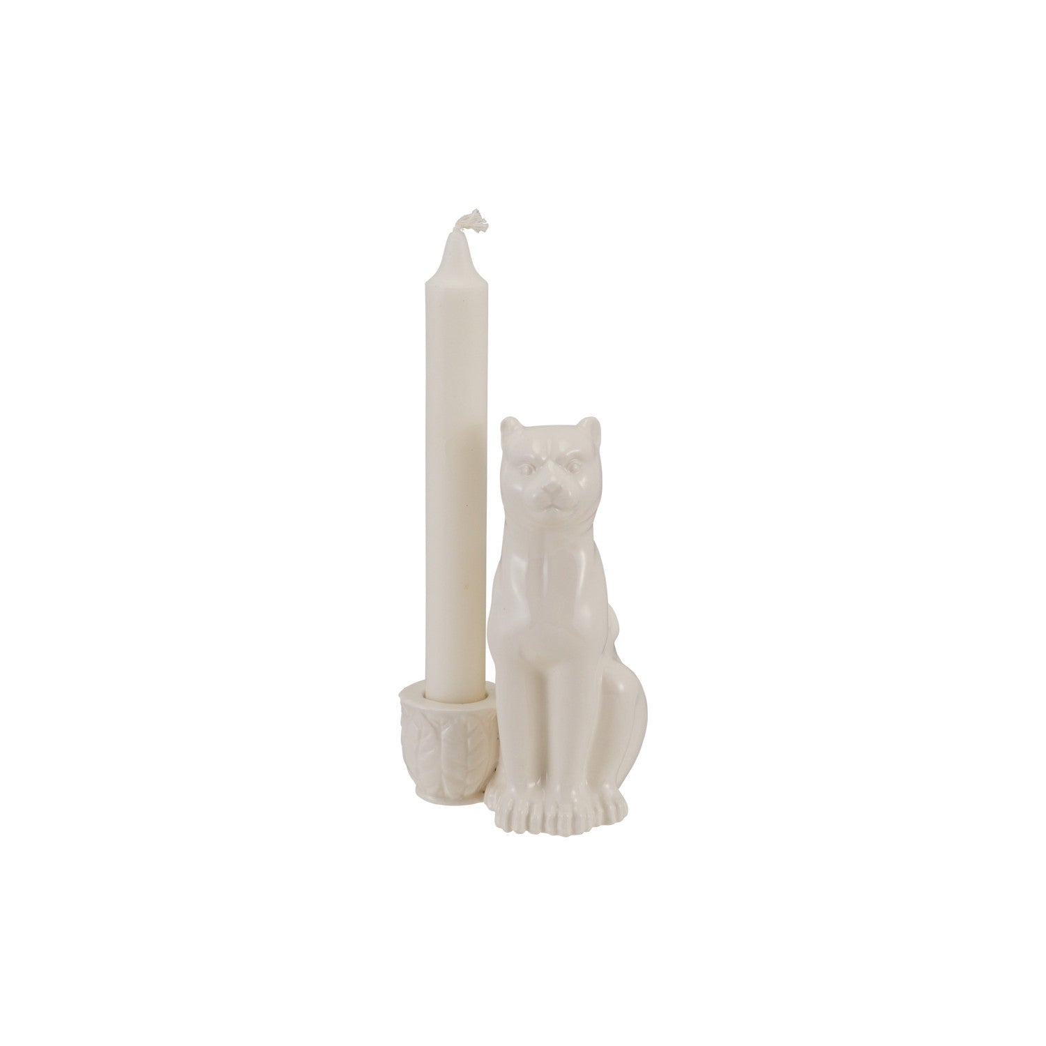 Leopard Stoneware Taper Holder