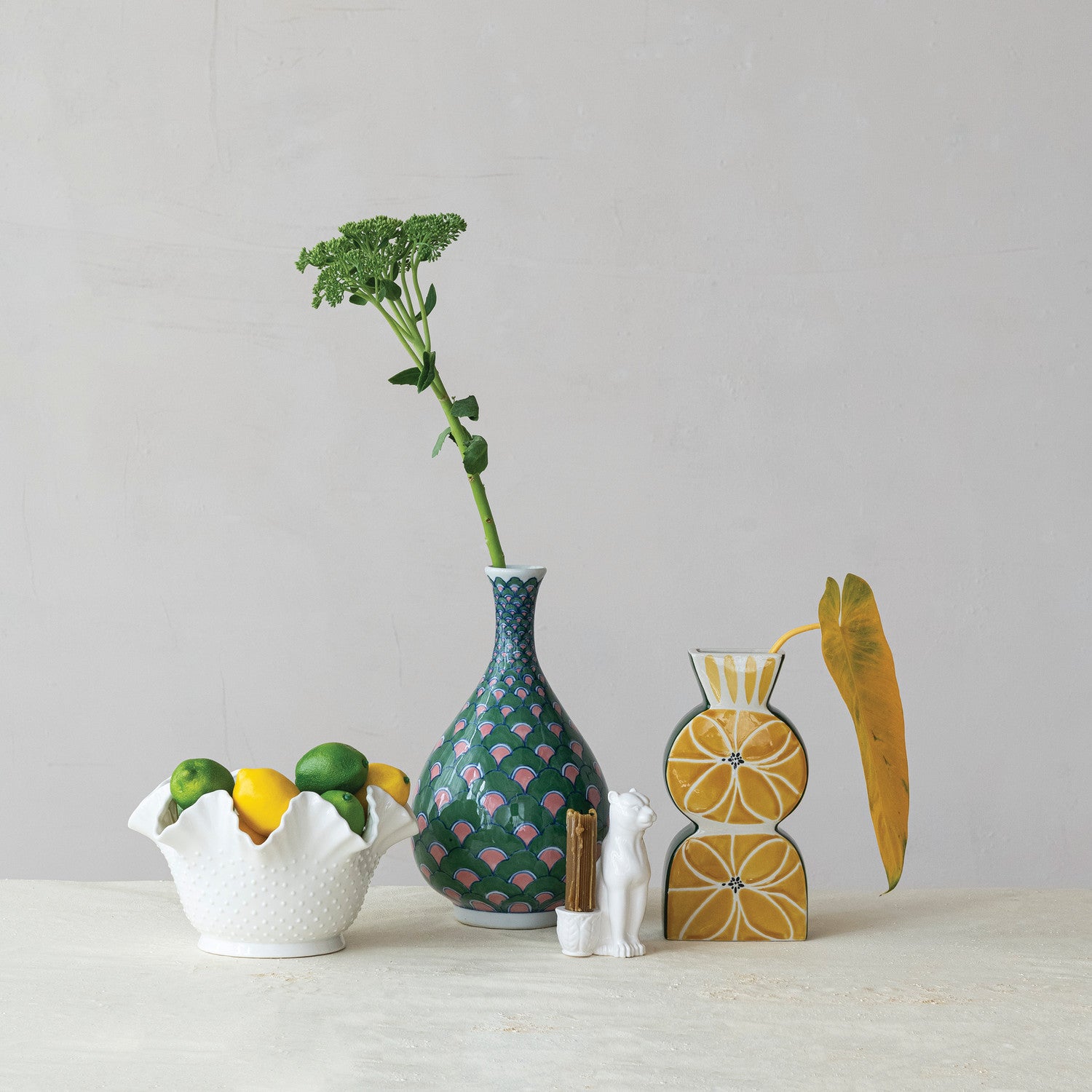 Leopard Stoneware Taper Holder