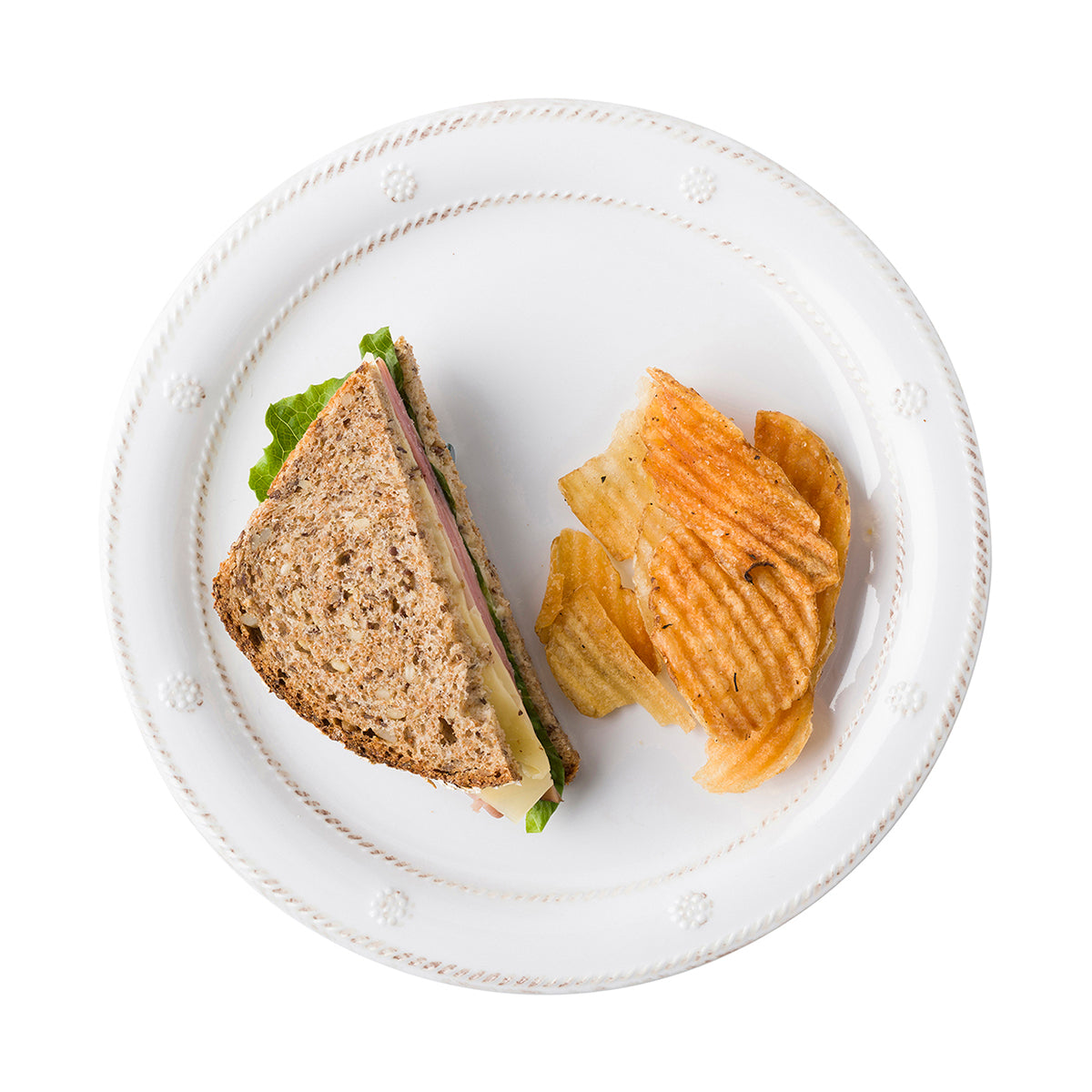 Berry and Thread Whitewash Melamine Dinner Plate