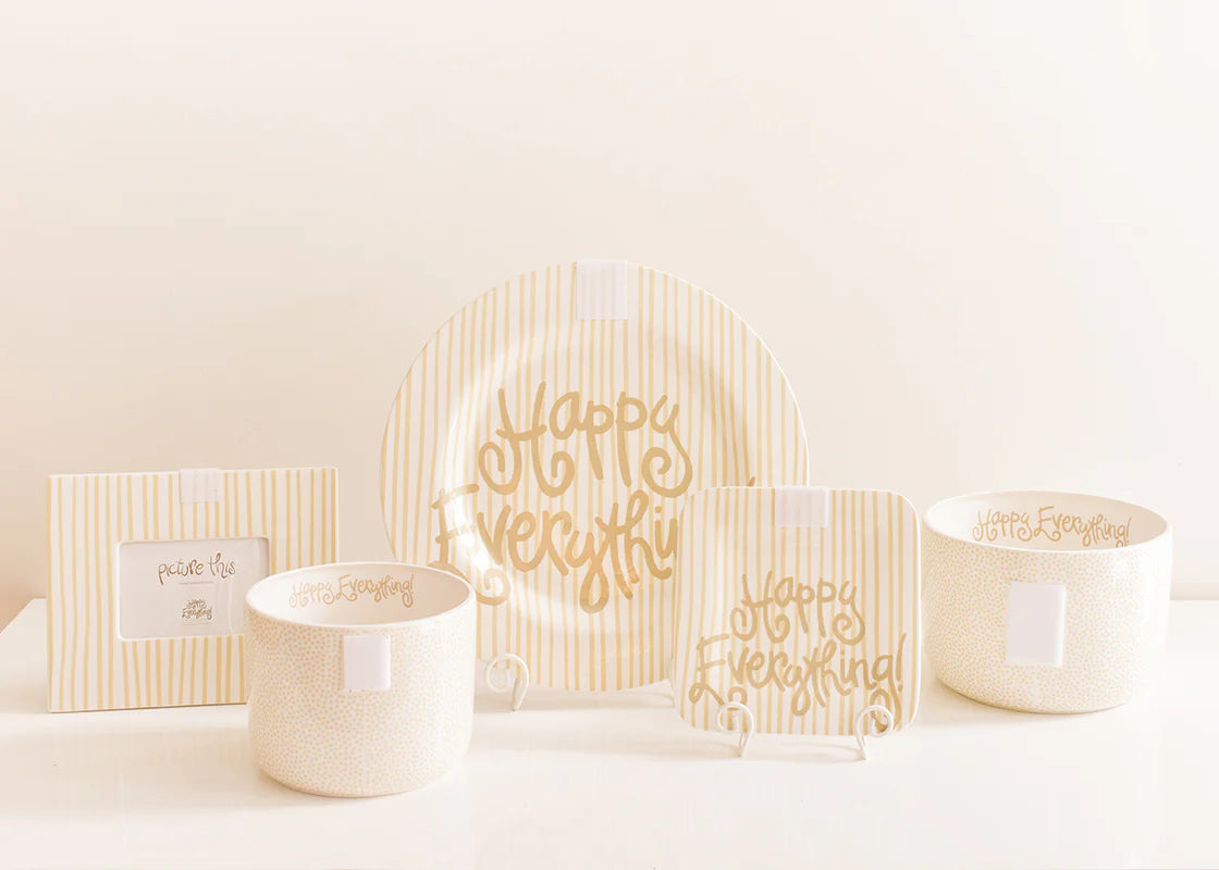 Neutral Small Dot Big Happy Everything! Bowl