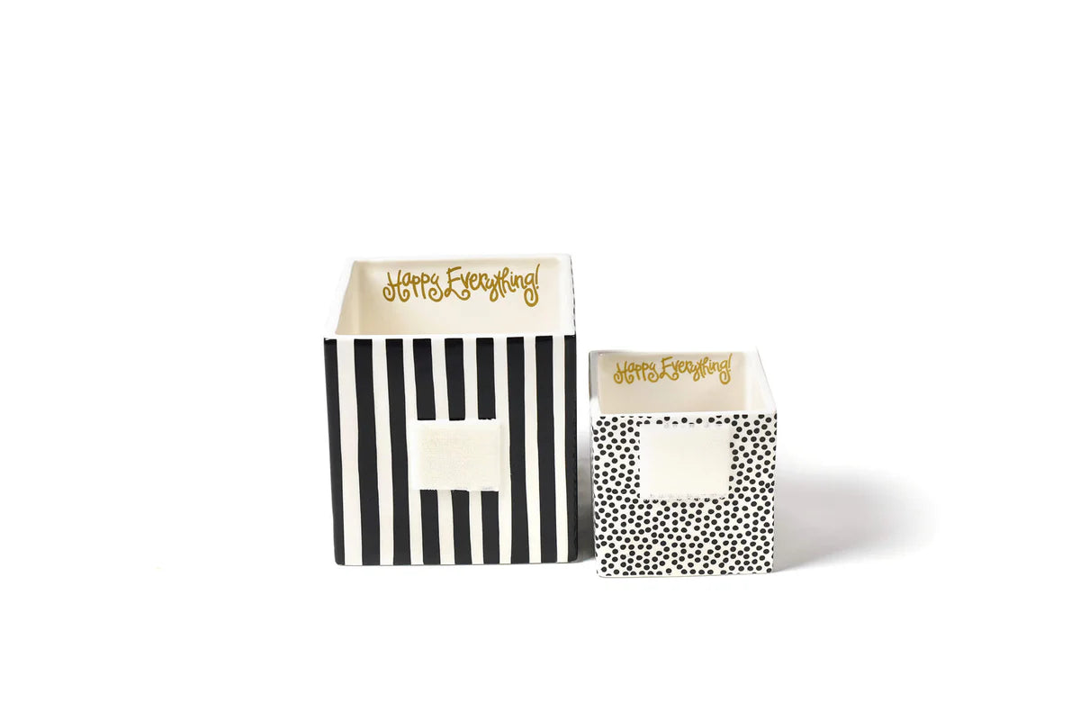 Black Stripe Mini Nesting Cube Medium