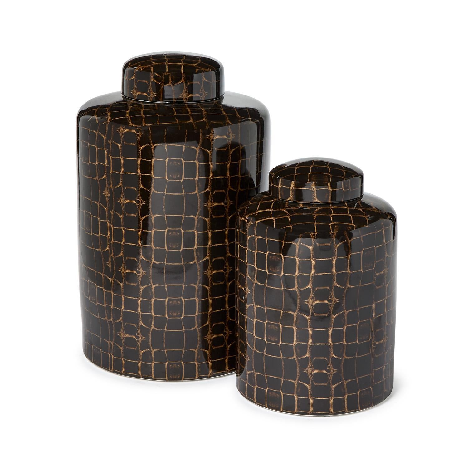 Crocodile Covered Jar