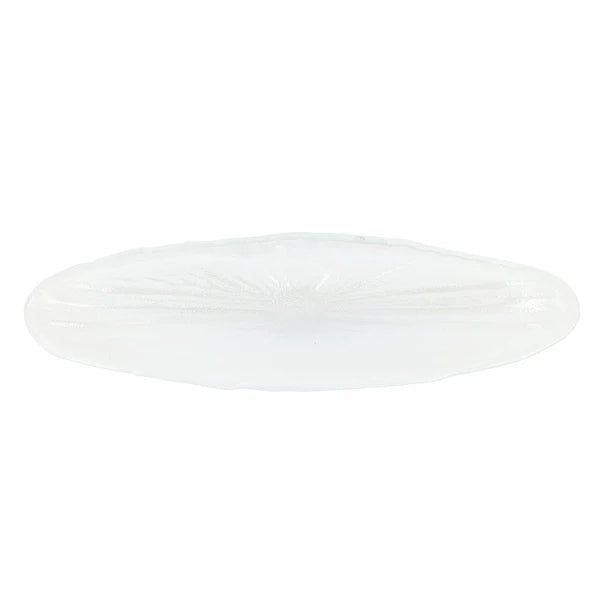 Onda Glass White Long Oval Bowl