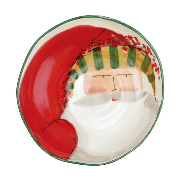 Old St. Nick Pasta Bowl - Striped Hat