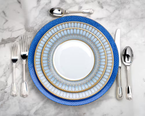 Deshoulieres Arcades Grey and Gold Dinner Plate