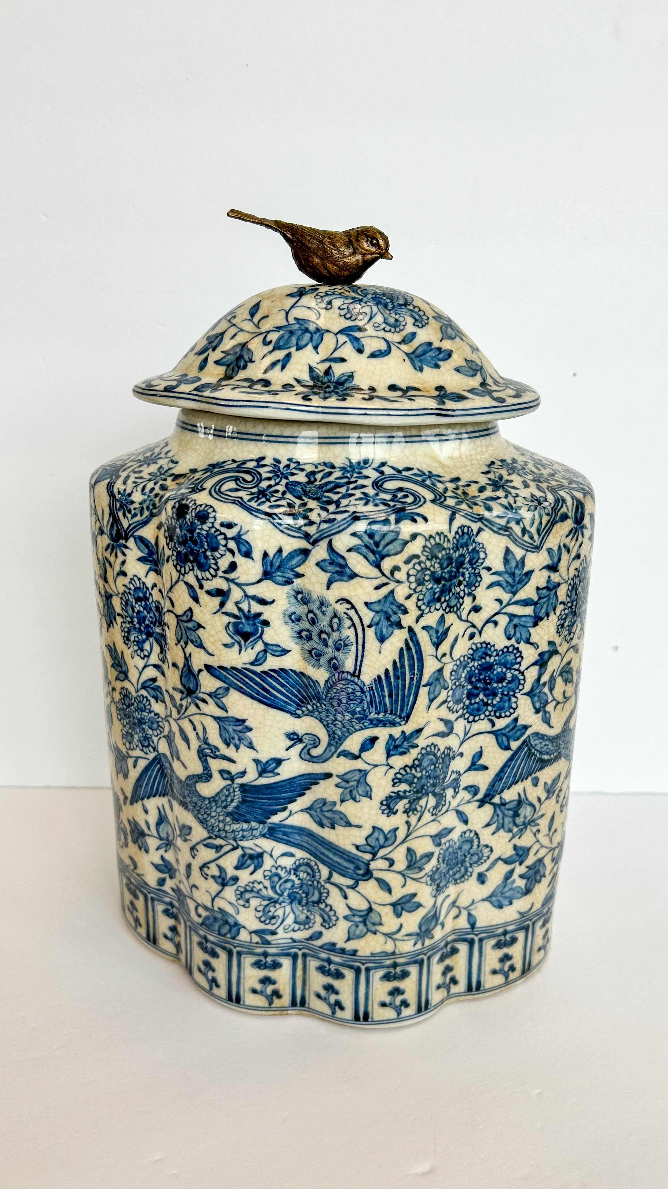 Blue and White Porcelain Fluted Jar