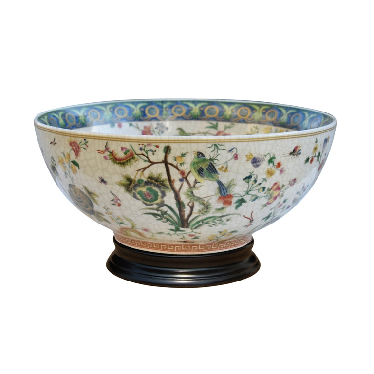 Porcelain Kutani Crane Bowl