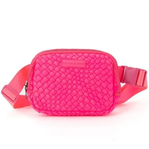 Woven Belt Bag - Neon Pink