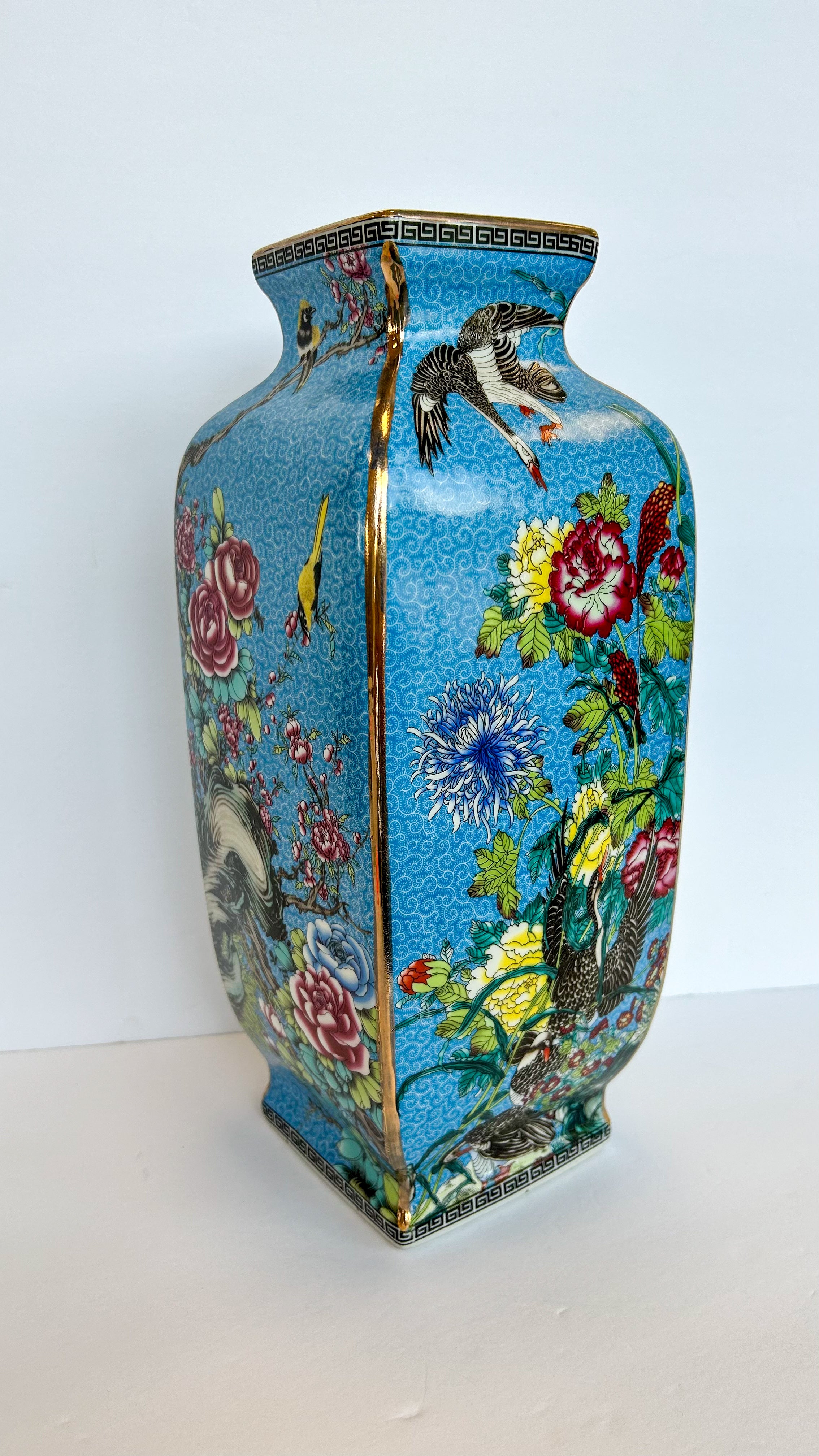 Blue Cloisonné Porcelain Vase