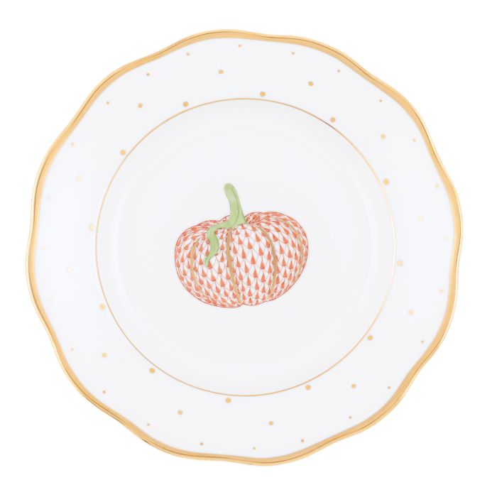 Pumpkin Dessert Plate - Rust
