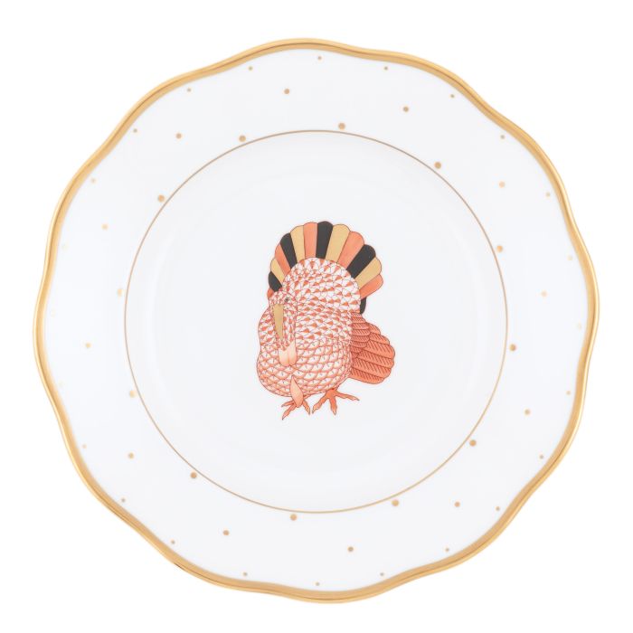 TURKEY DESSERT PLATE - RUST