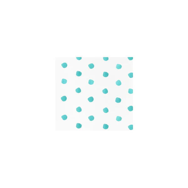Papersoft Napkins Dot Aqua Cocktail Napkins (Pack of 20)