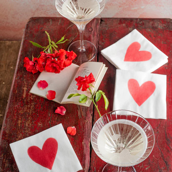 Papersoft Napkins Heart Cocktail Napkins (Pack of 20)