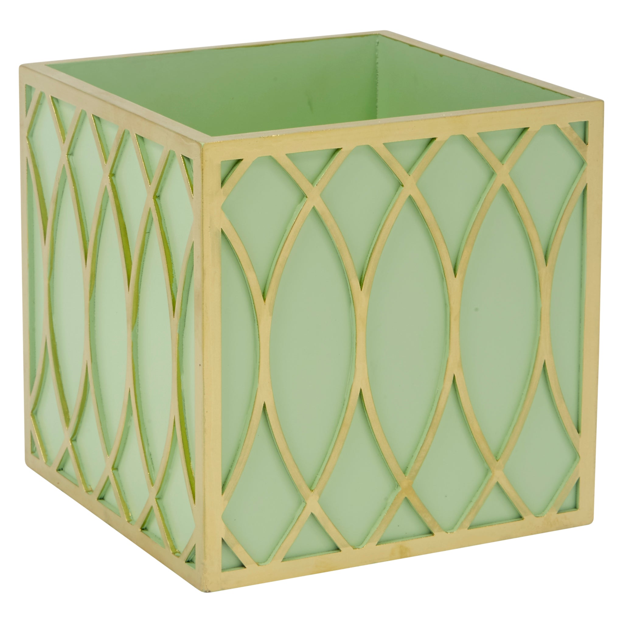 Mint Green And Gold Claire Square Planter