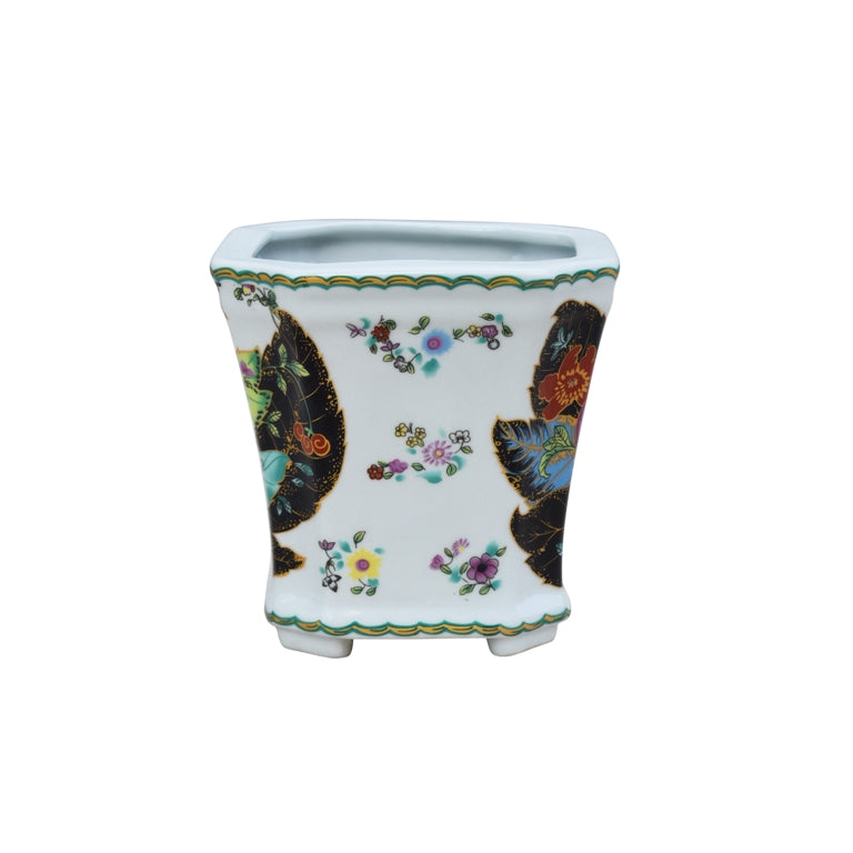Porcelain Tobacco Leaf 5" Flower Pot
