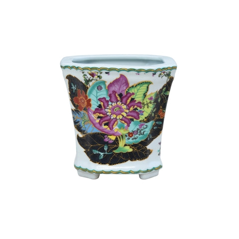 Porcelain Tobacco Leaf 5" Flower Pot