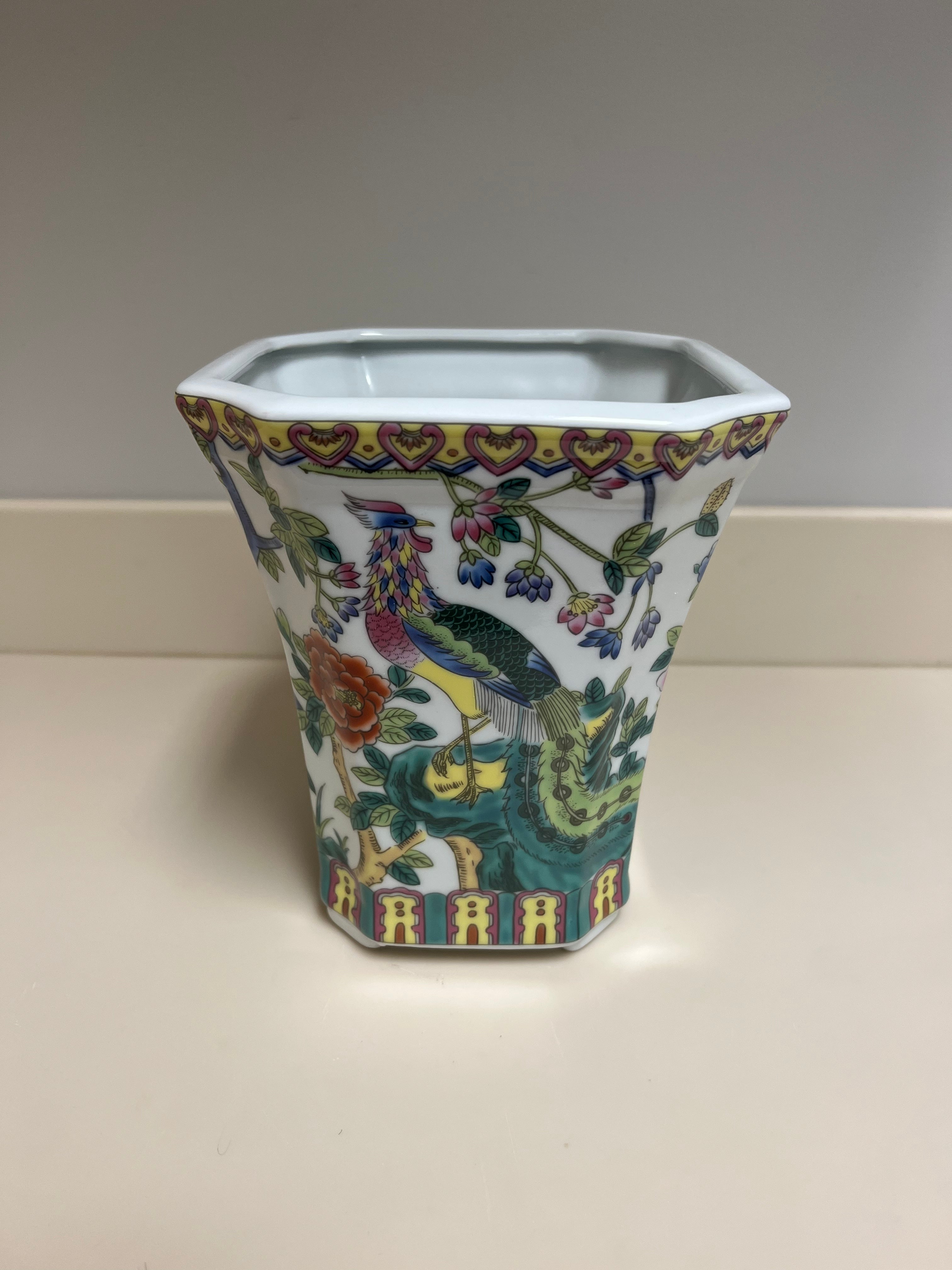 Porcelain Phoenix Bird Planter