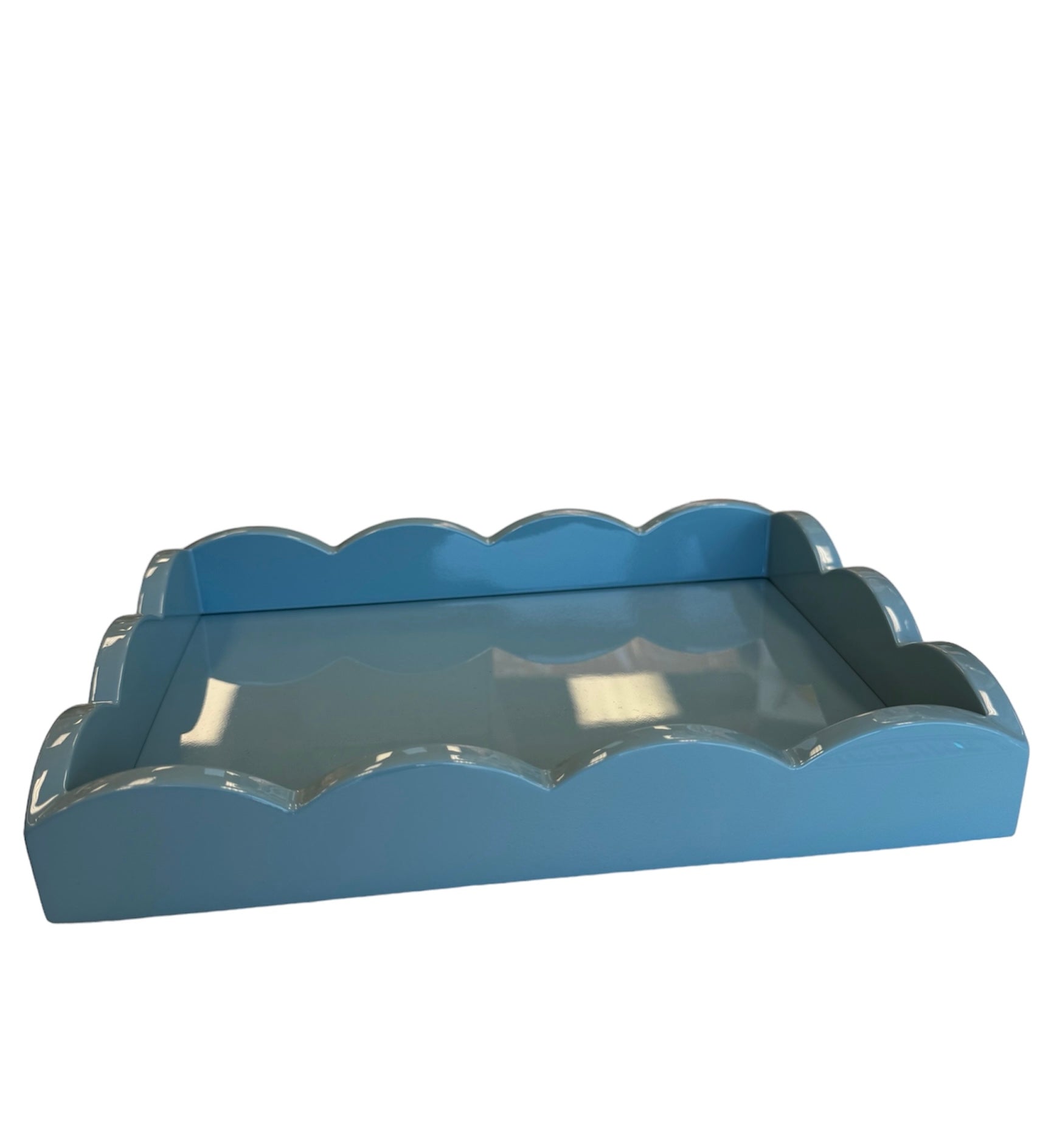 Small Scalloped Blue Tray
