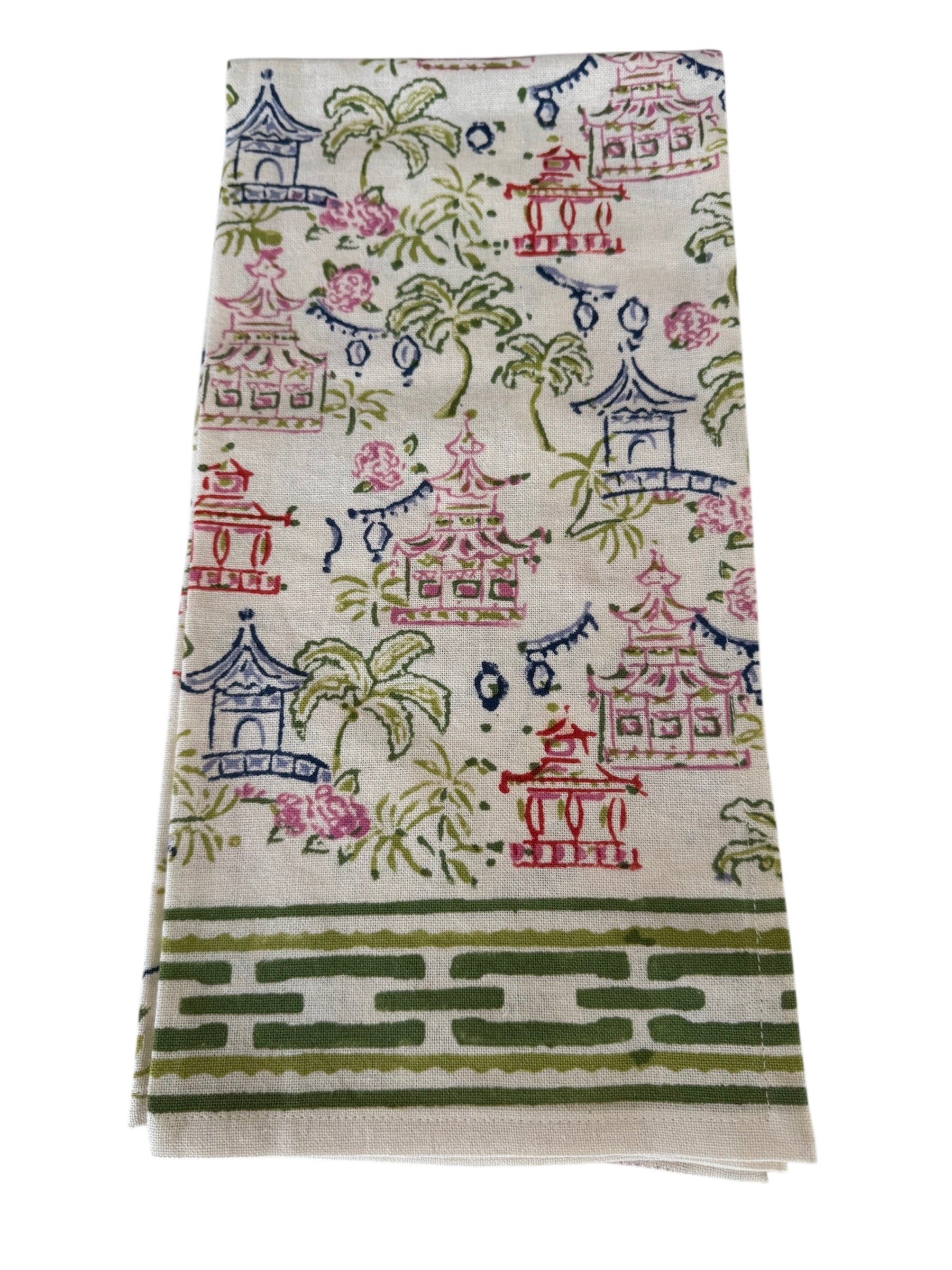 Palms & Pagodas Tea Towel
