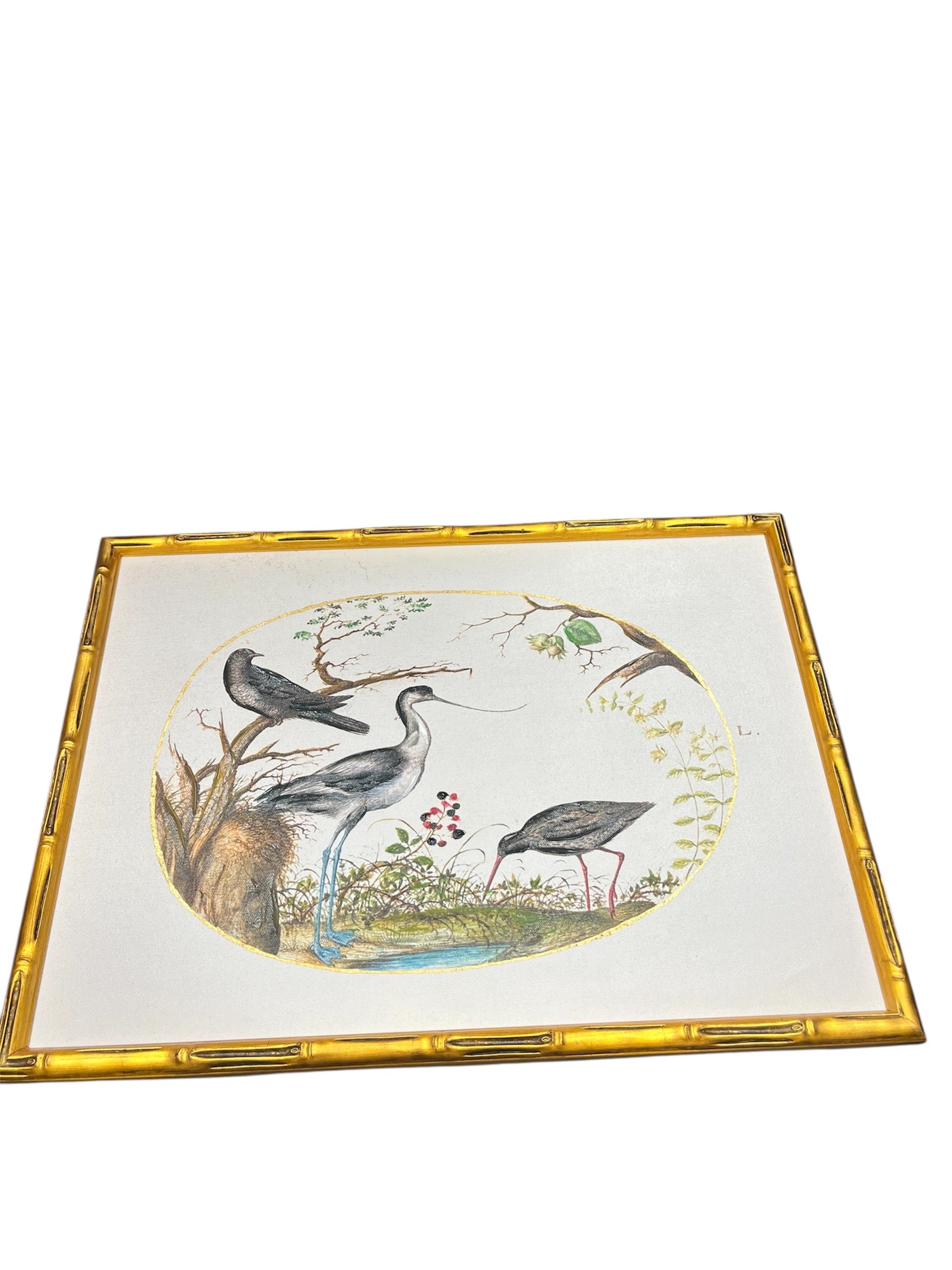 Birds Oval Bamboo Frame