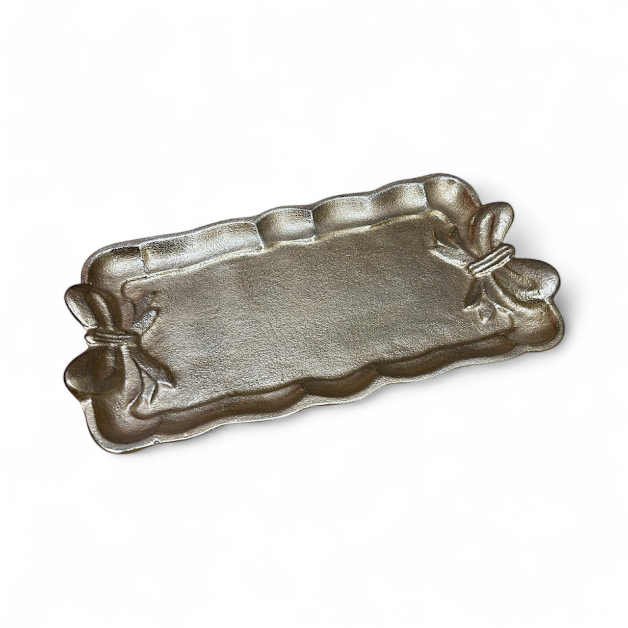 Gold Tray with Bow Accents - Large