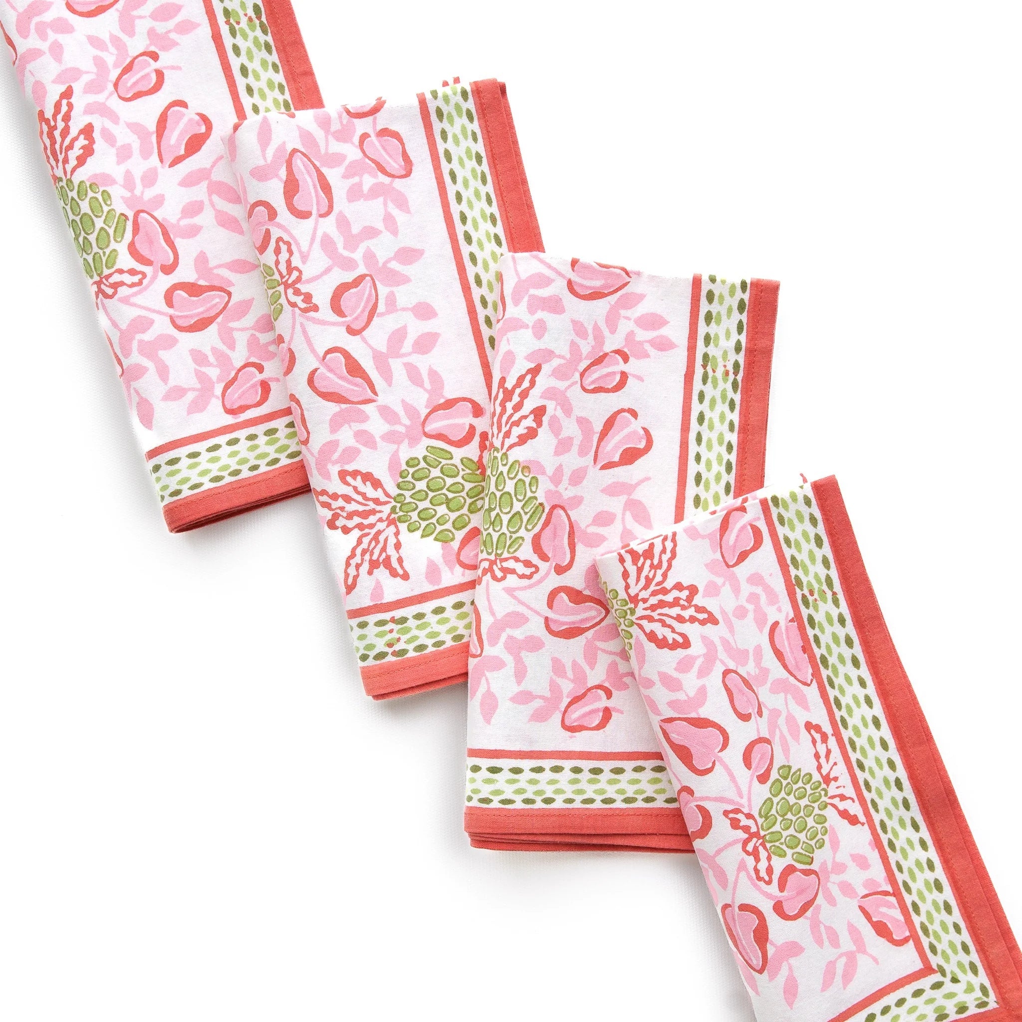 Pineapple Party Pink & Green Napkin | Set of 4