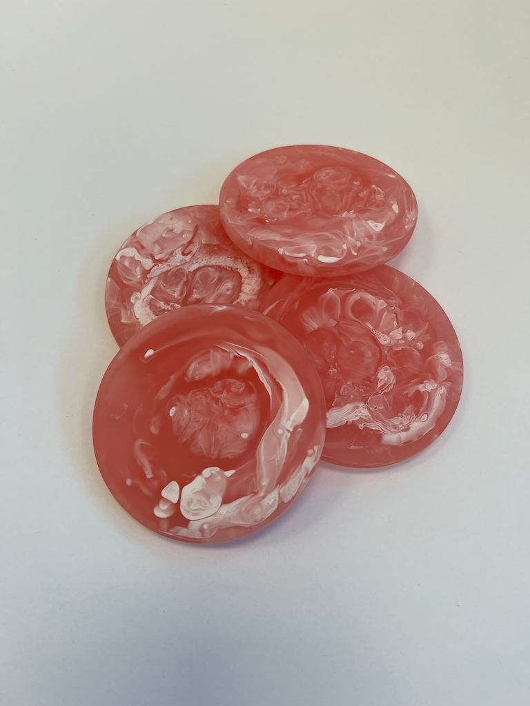 Pink Swirl Coasters Set/4