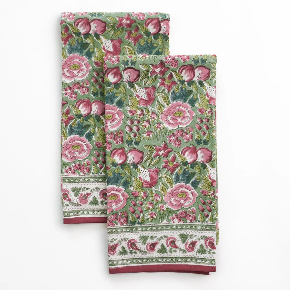 Pomegranate Garden Wine & Rose Tea Towel