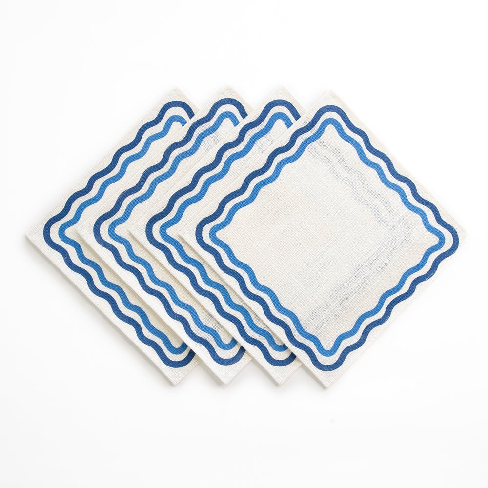 Blue Square Wave Placemat | Set Of 4