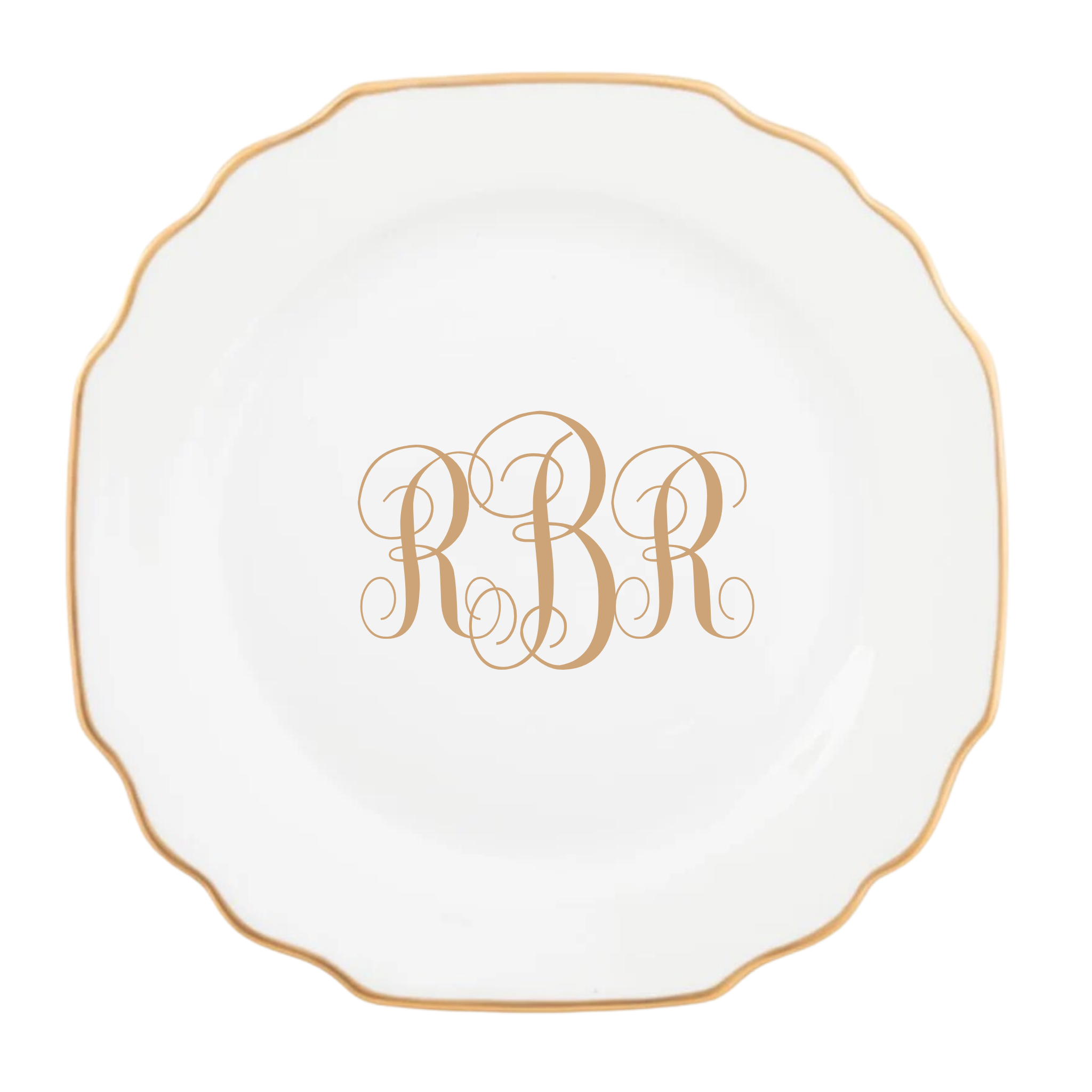Ultra-White Georgian Gold Bread and Butter Plate - RBR