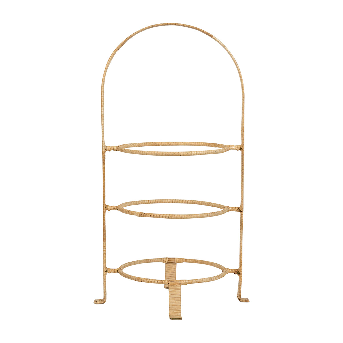 Provence Rattan Three Tiered Plate Server - Whitewash