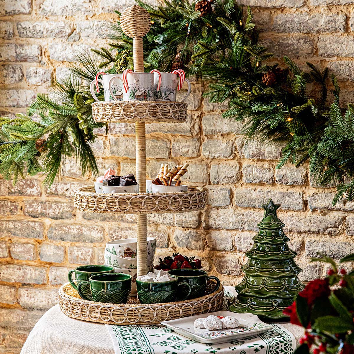 Provence Rattan 3-Tier Shelving Unit - Whitewash