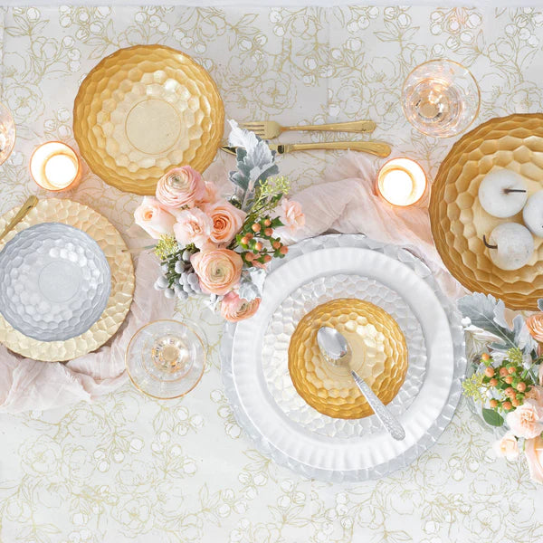 Rufolo Glass Gold Honeycomb Medium Bowl