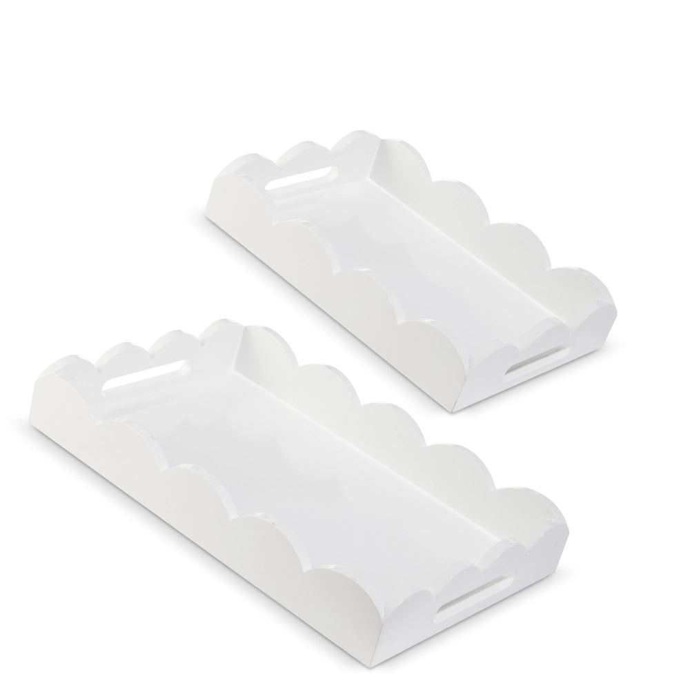 White Scalloped Tray