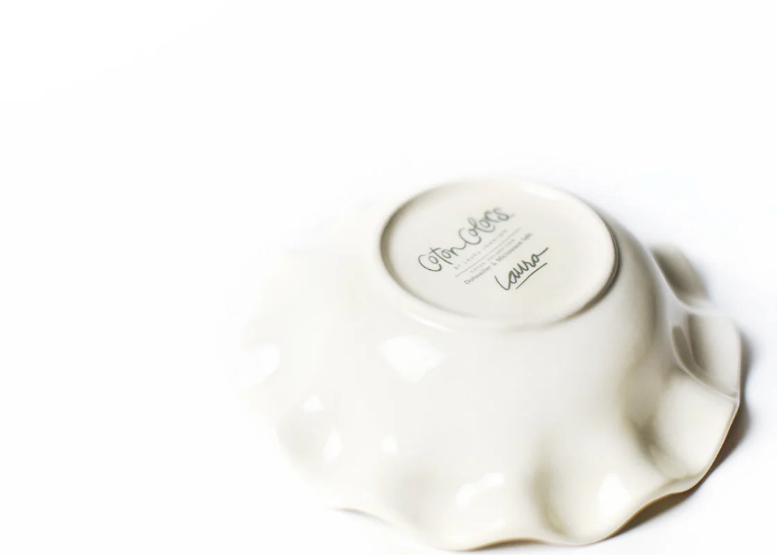 SIGNATURE WHITE RUFFLE FLARE SMALL BOWL