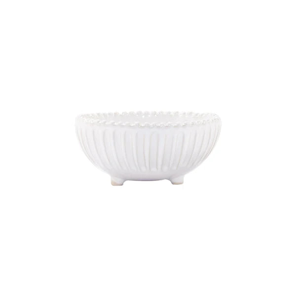 Incanto Stone White Stripe Footed Bowl