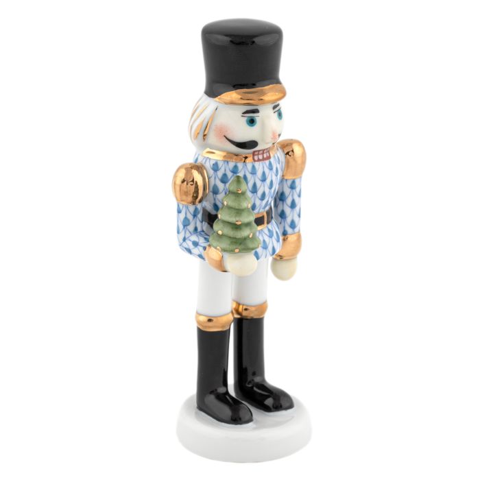 NUTCRACKER WITH CHRISTMAS TREE - BLUE